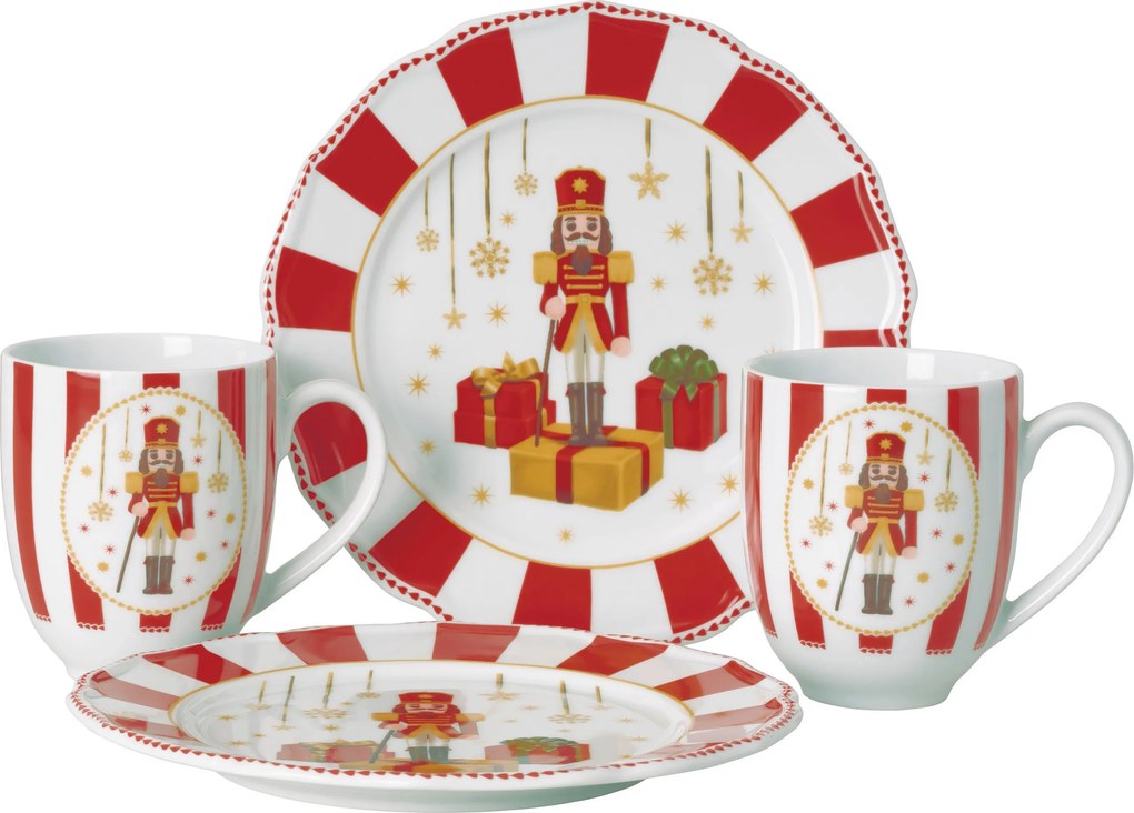 XXXLutz RAŇAJKOVÁ SÚPRAVA Christmas Love Red 4-dielne Hutschenreuther - Jedálenské sety - 003572032201