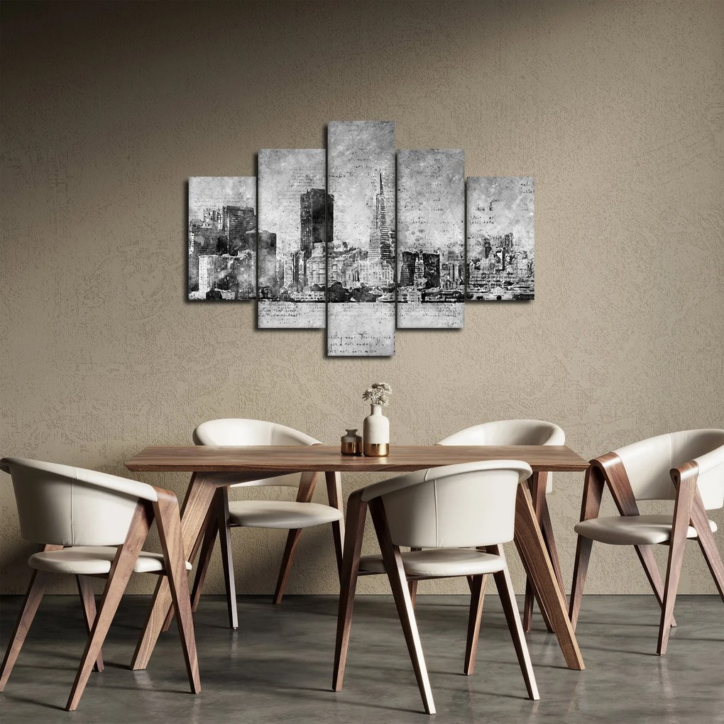 Obraz - Coffee art city (150x105 cm)