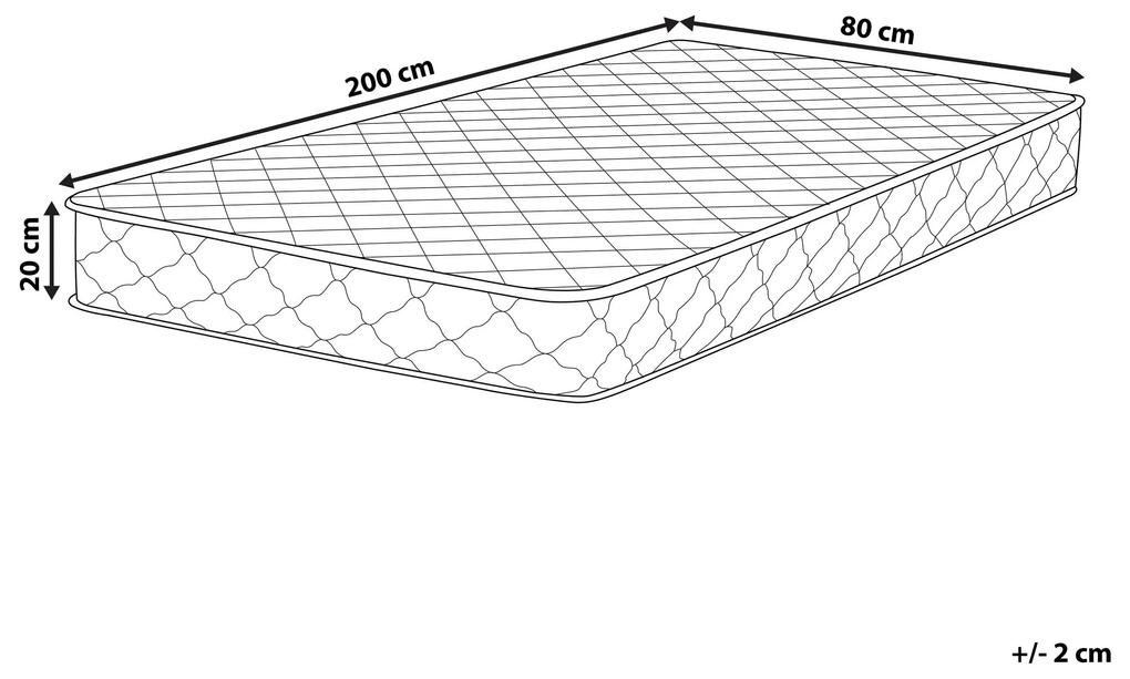 Obojstranný pružinový matrac stredne tvrdý/tvrdý 80 x 200 cm DUO Beliani