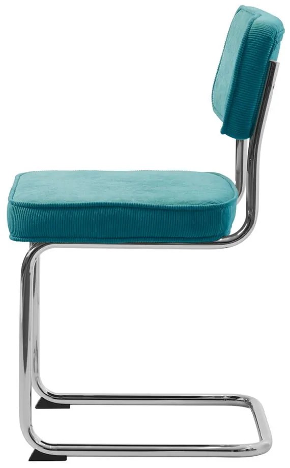 Tyrkysová menčestrová jedálenská stolička Rupert – Unique Furniture
