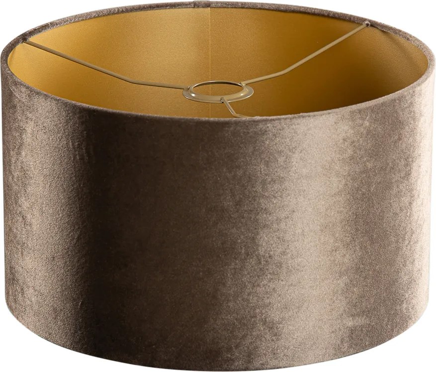 Zamatový tienidlo hnedé so zlatým vnútorným priestorom 35/35/20