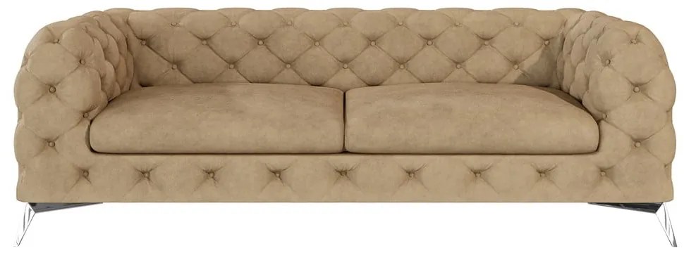 Svetlohnedá zamatová pohovka 225 cm Chelsea – Ropez