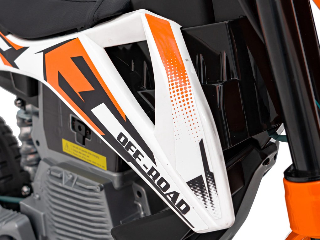 Ramiz PANTONE 361C Detská motorka na batérie oranžová + audio panel + pomalý štart + EVA kolesá