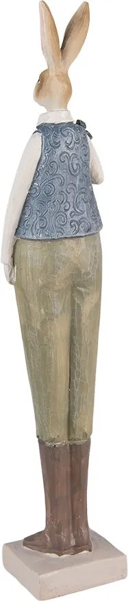 Dekorácia vysoká socha králik s mrkvou - 6*5*36 cm