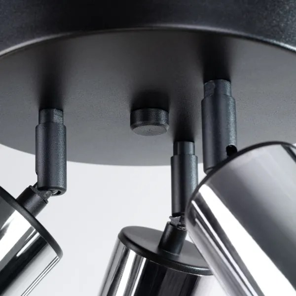 Sollux SL.1369 - Bodové svietidlo WINX 3xGU10/10W/230V čierna/chróm