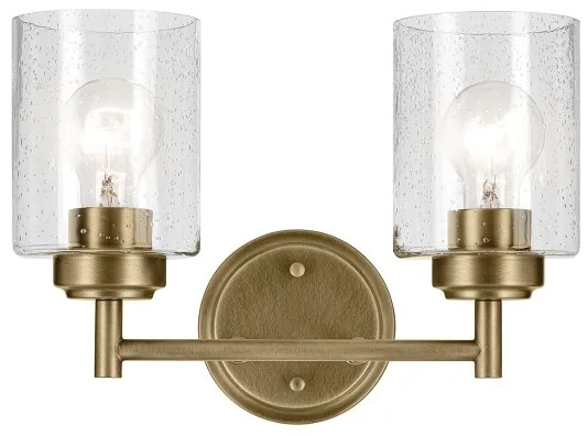 Kichler KL-WINSLOW-2W-NBR - Nástenná lampa WINSLOW 2xE27/60W/230V mosadz