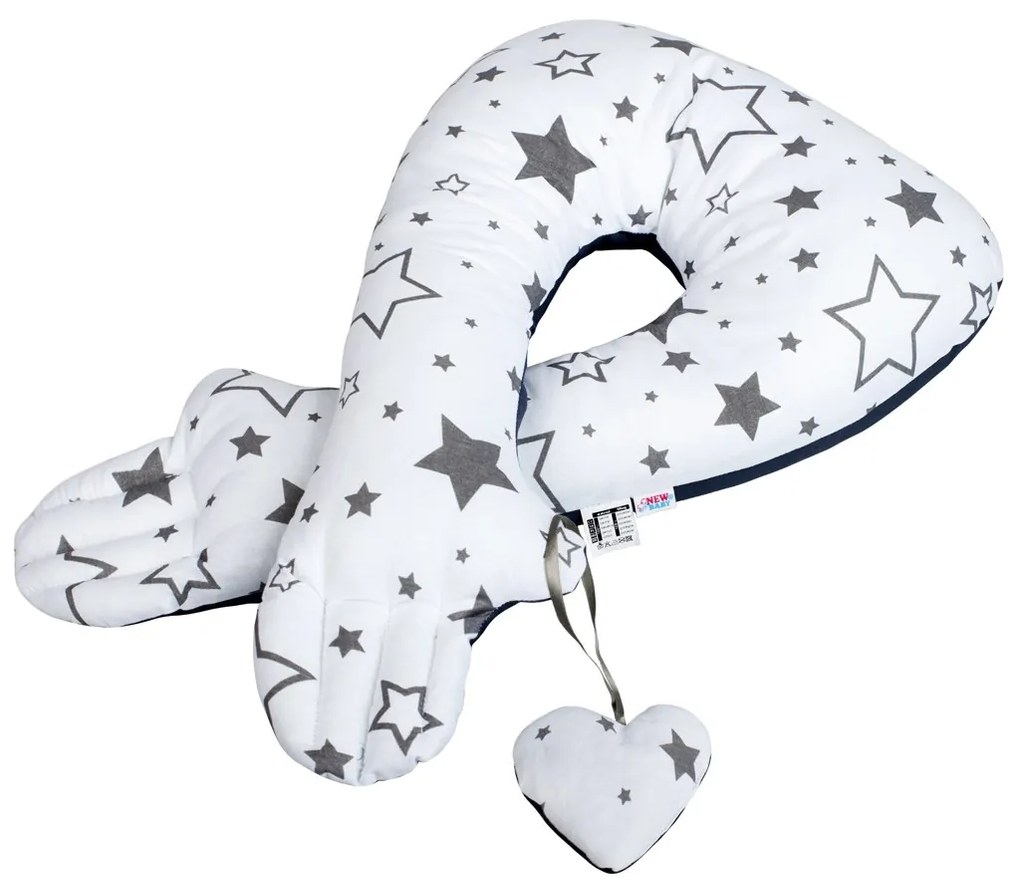 Multifunkčný stabilizačný vankúšik New Baby hviezdy sivé