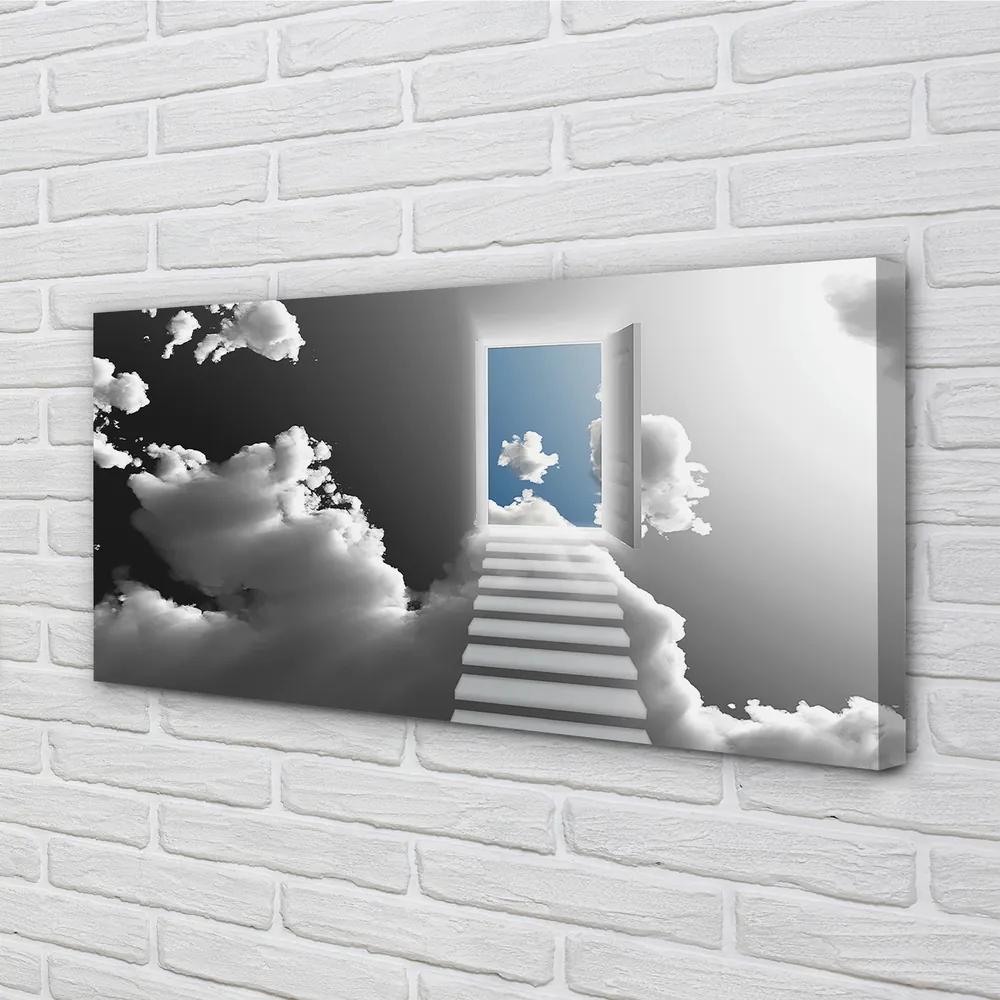Obraz na plátne Sky schodisku dvere 120x60 cm