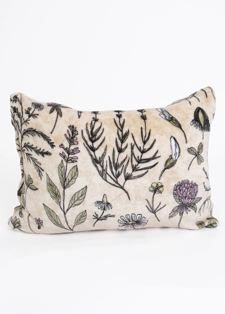 Obliečka na vankúš mikroplyš Exclusive 50 × 70 cm - Herbár béžový