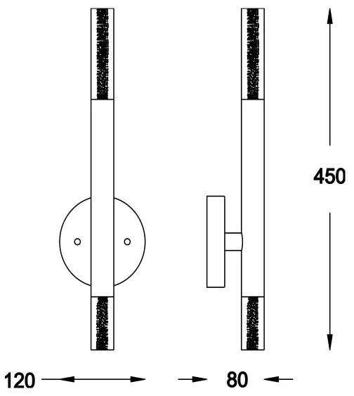 Zuma Line W0461-02E-P7P7 - LED Nástenná lampa ONE 2xLED/5W/230V čierna