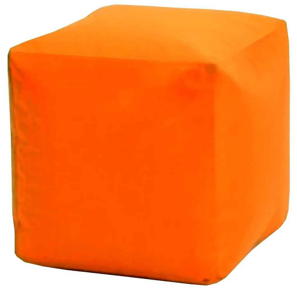 Sedací taburet CUBE oranžový s náplňou