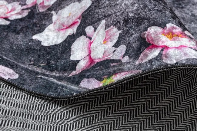 Protišmykový koberec / behúň ANDRE 28170 sivý / ružový