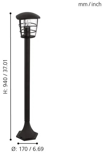 Eglo 93408 - LED Vonkajšia lampa ALORIA E27/8,5W/230V IP44