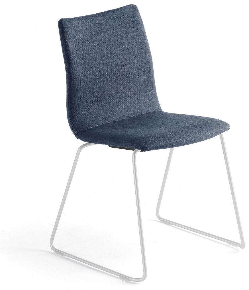 Konferenčná stolička OTTAWA, s kĺzavou základňou, modrá/biela