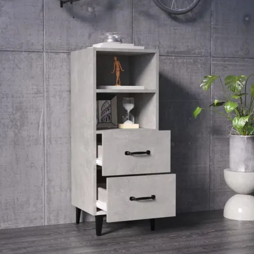vidaXL Komoda betónovo sivá 34,5x34x90 cm spracované drevo-