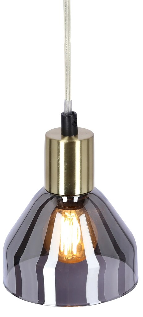 Candellux Čierno-zlatý závesný luster Gregory pre žiarovku E14 31-78391