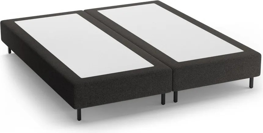 Čierna čalúnená dvojlôžková posteľ bez čela 200x200 cm Whale – Micadoni