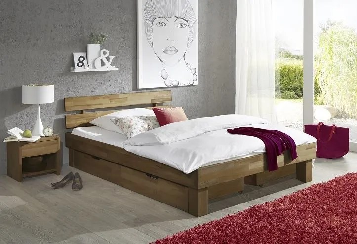 Šuplíky pod posteľ ALBA z masívu duba - 2 ks