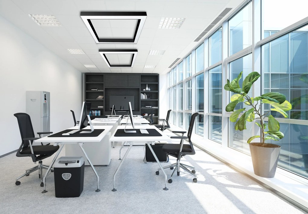 Toolight Toolight, LED stropné svietidlo 60x60x5 cm 36W 4000K APP1284-C, čierna, OSW-00942