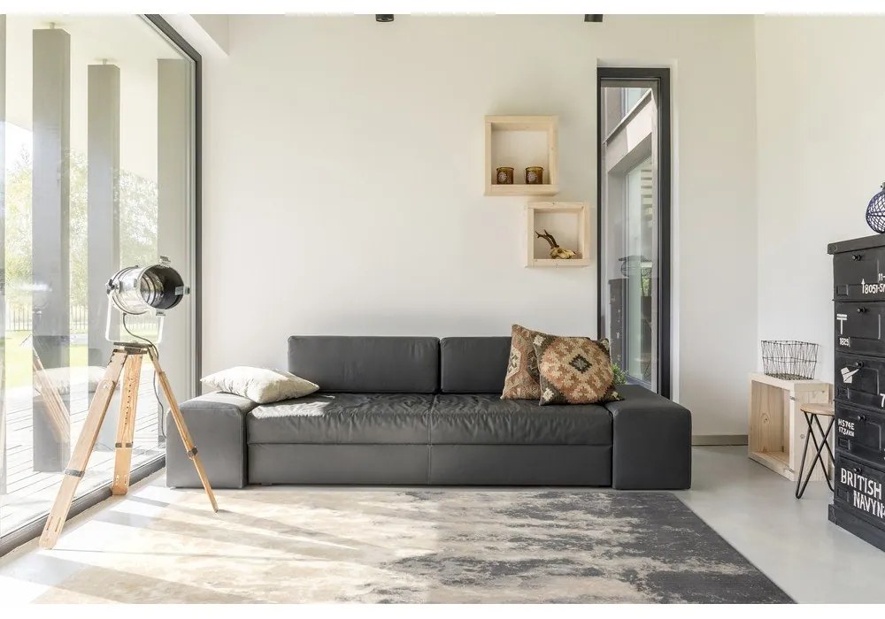 Sivo-béžový vlnený koberec 133x190 cm Niagara graphite – Agnella