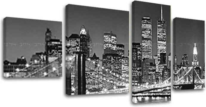 Obraz na plátne 4 dielny MESTO ME036E40 - 130x70 cm