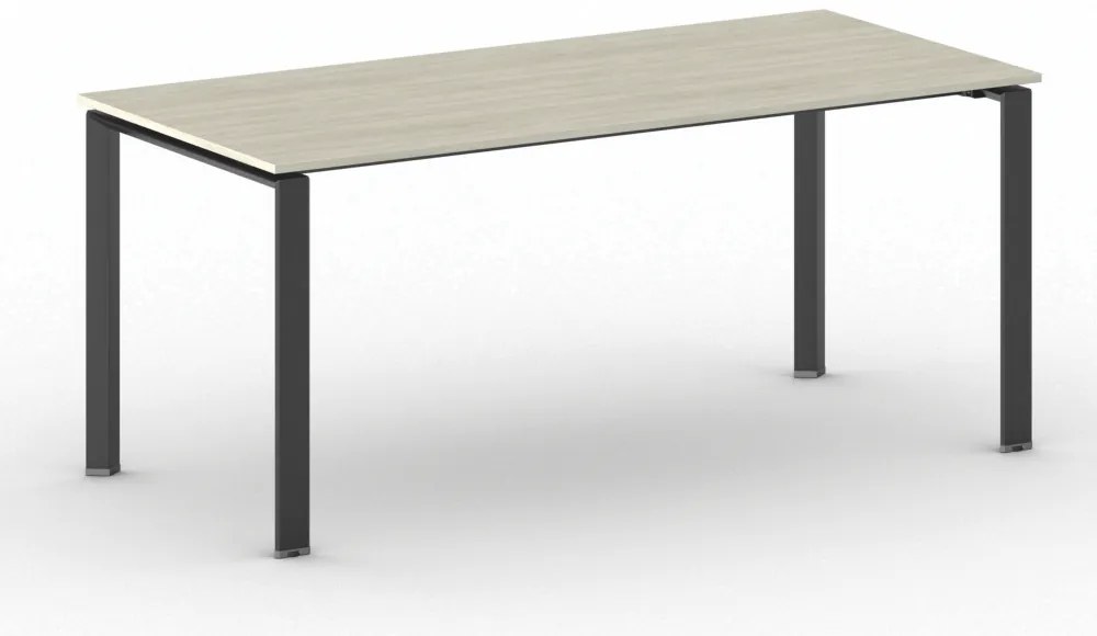 Rokovací kancelársky stôl PRIMO INFINITY, 180x90 cm, čierna podnož, dub prírodný