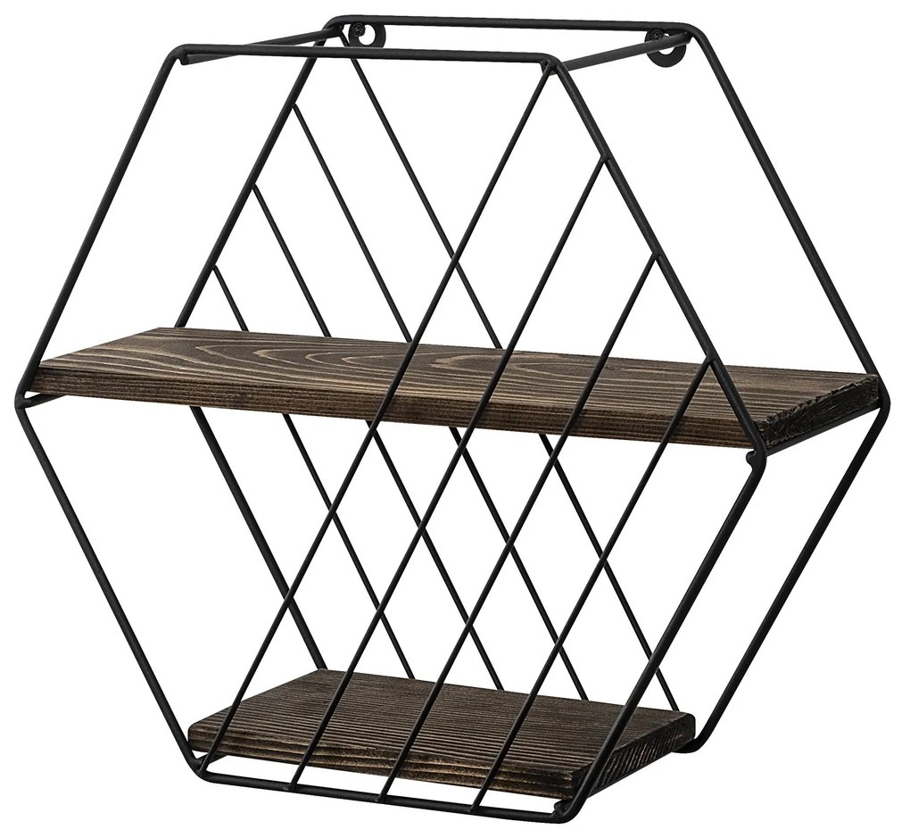 Nástenná polica LILIALES z masívu tmavý orech