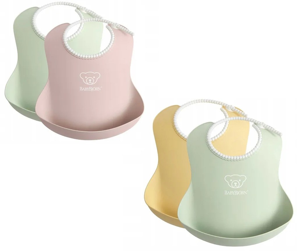 Silikónový podbradník BabyBjörn Powder - 2 ks Farba: PowderGreen-PowderYellow