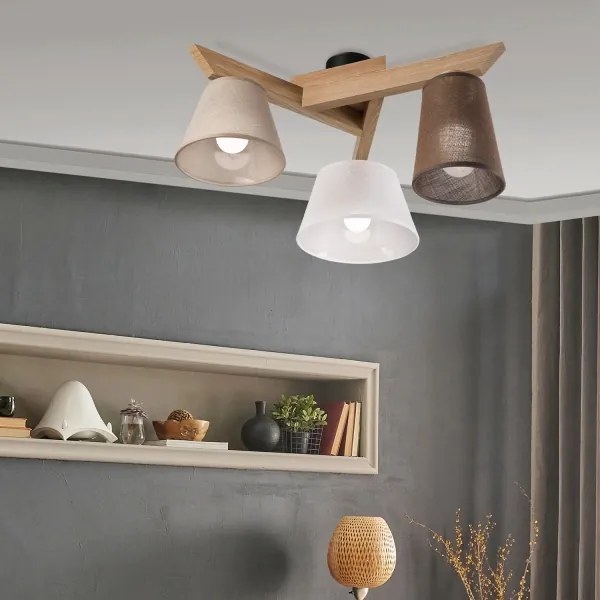 Brilagi - LED  Prisadený luster ANTHONY 3xE14/40W/230V dub