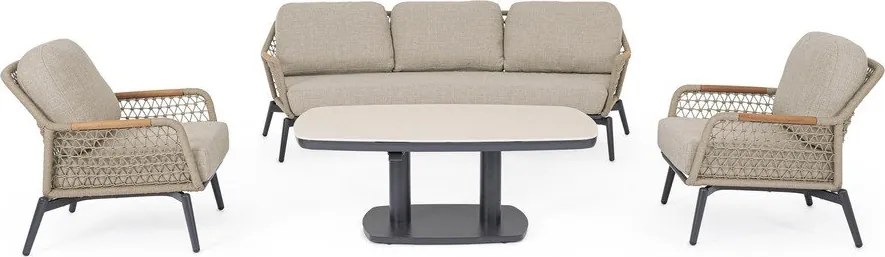 Svetlohnedé kovové záhradné kreslo Eulero – Bizzotto