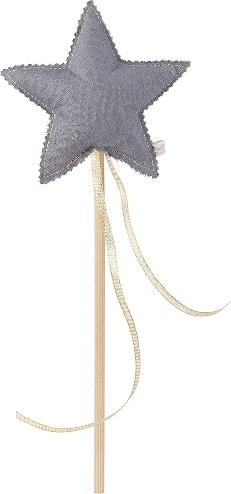 Ľanová kúzelná palička tmavo šedá so zlatom