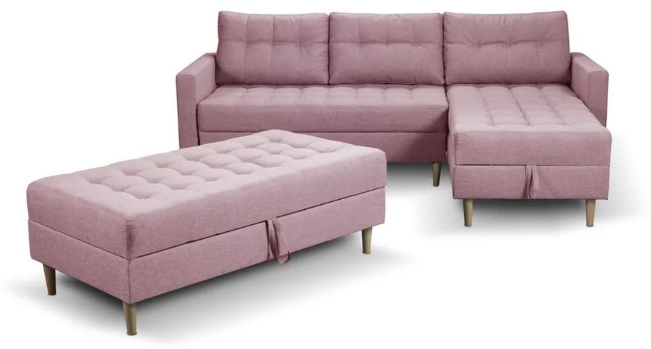Furniture Sobczak Rohová sedacia súprava Pires s taburetom - Žlutá