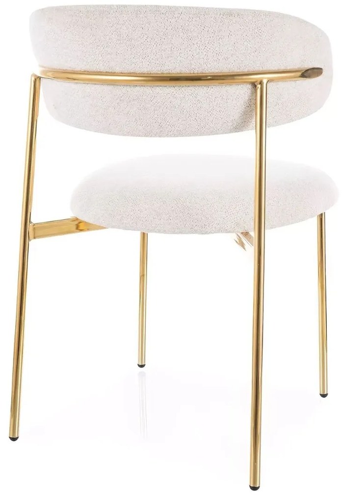 JEDÁLENSKÁ STOLIČKA POLA BÉŽOVÁ + ZLATÉ NOHY