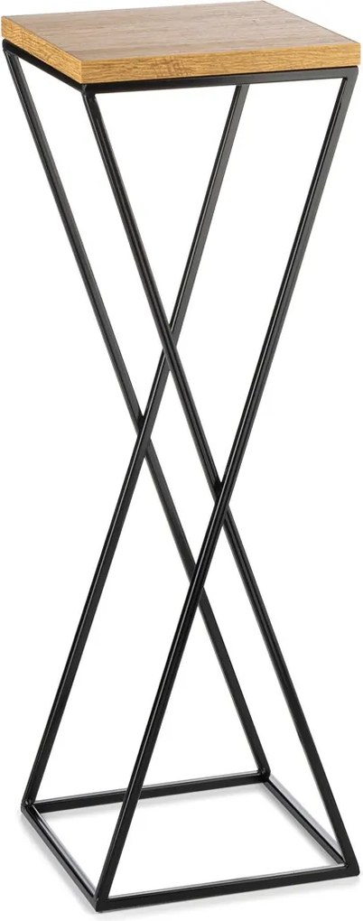 STOJAN NA KVETINÁČ LOFT6 70X24X24 CM ČIERNA/HNEDÁ