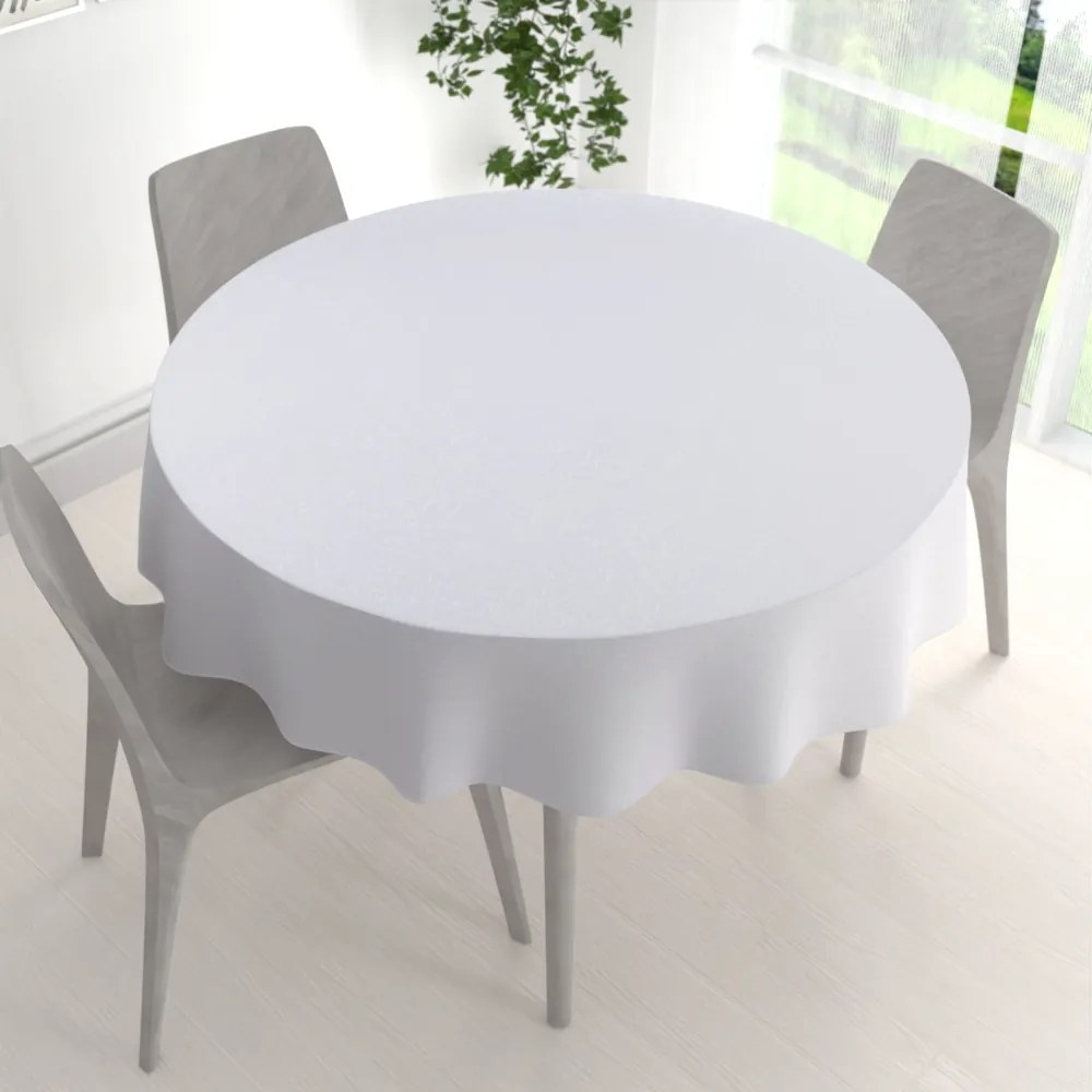 Biante Teflónový okrúhly obrus TF-078 Ornamenty - studená biela Ø 40 cm