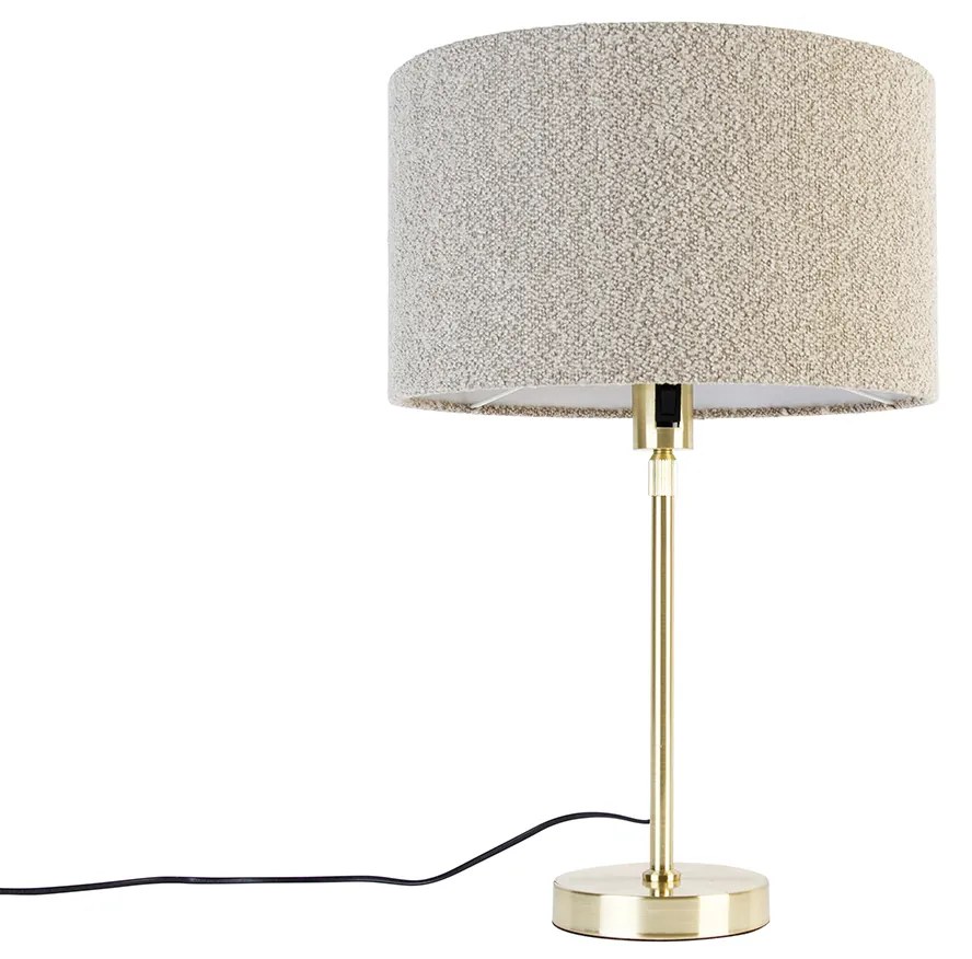 Stolná lampa zlatá nastaviteľná s tienidlom boucle taupe 35 cm - Parte