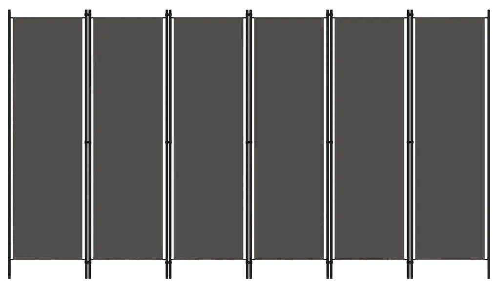vidaXL 6-panelový paraván antracitový 300x180 cm