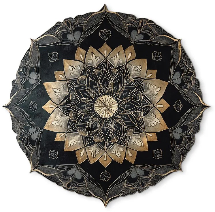 drevko | Kruhová mandala Zlatá hĺbka 44 x 45 cm