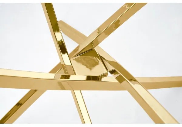 Jedálenský stôl ESTEN číry/zlatý