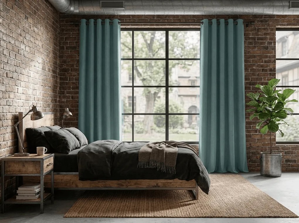 Zatemňovací záves DREAM VELVET 140x270 cm, modrozelený Zavesenie: Riasiaca páska