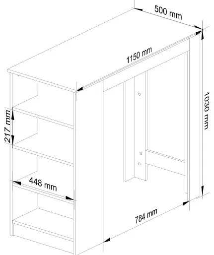 Barový stôl 115cm biely