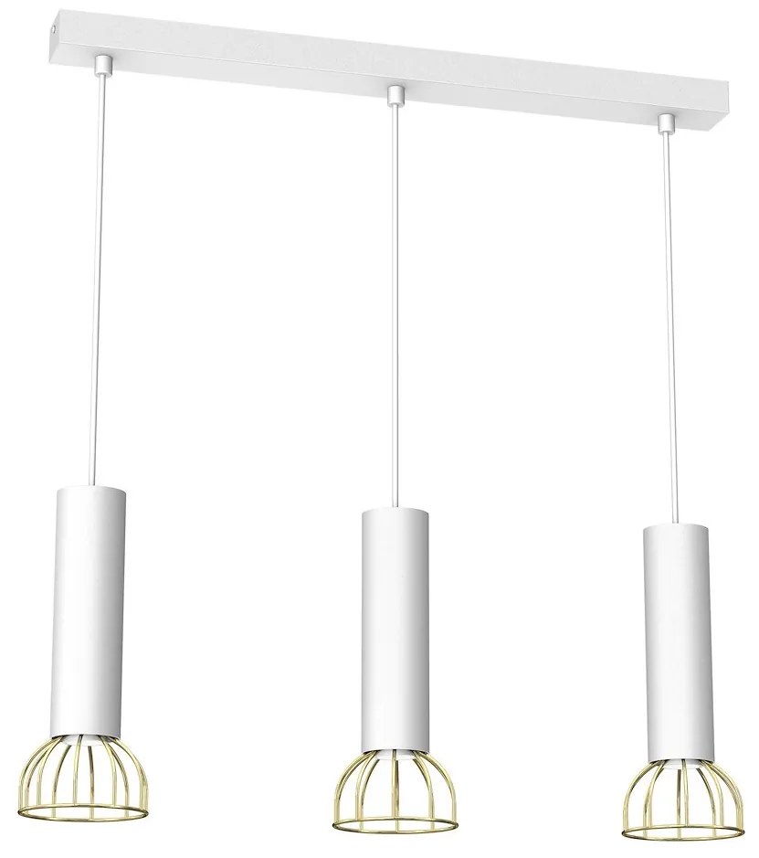 Závesné svietidlo Dante, 3x zlaté drôtené tienidlo, w