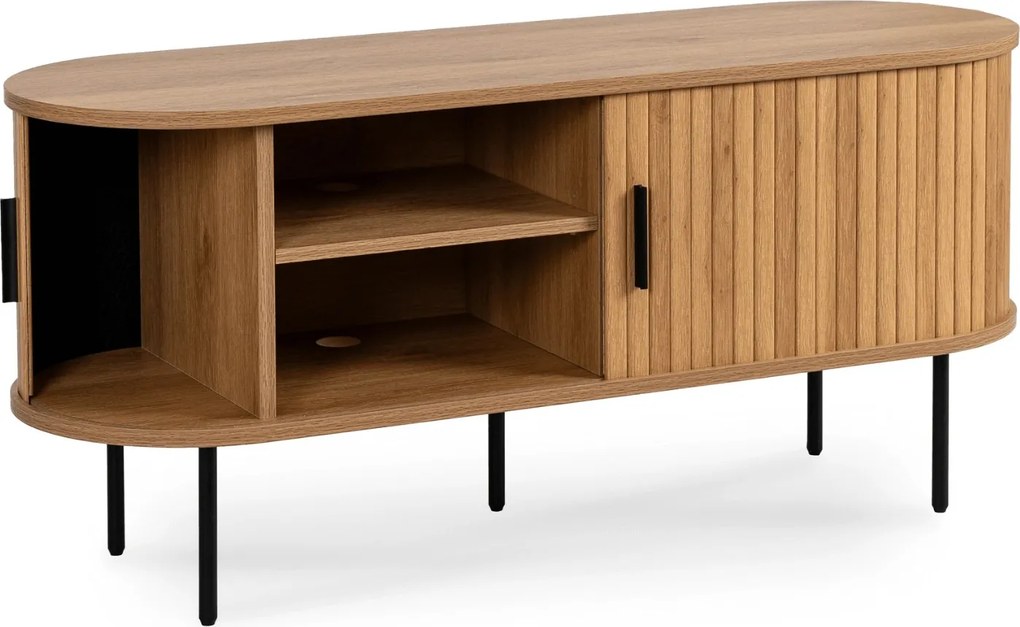 TV stolík Trish 120 cm dub prírodný/čierny