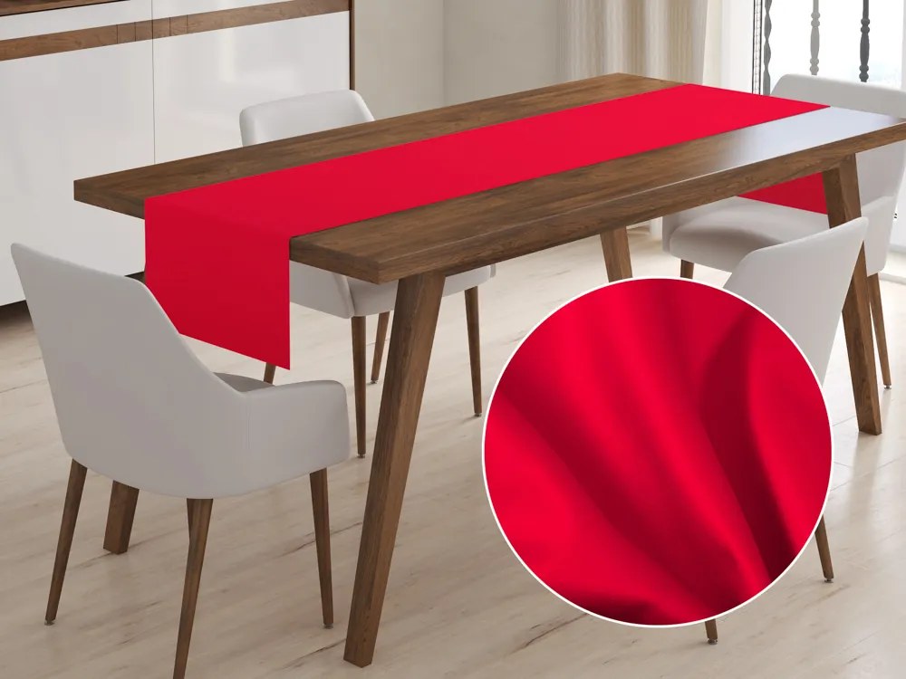 Biante Bavlnený saténový behúň na stôl ST-010 Sýto červený 35x140 cm