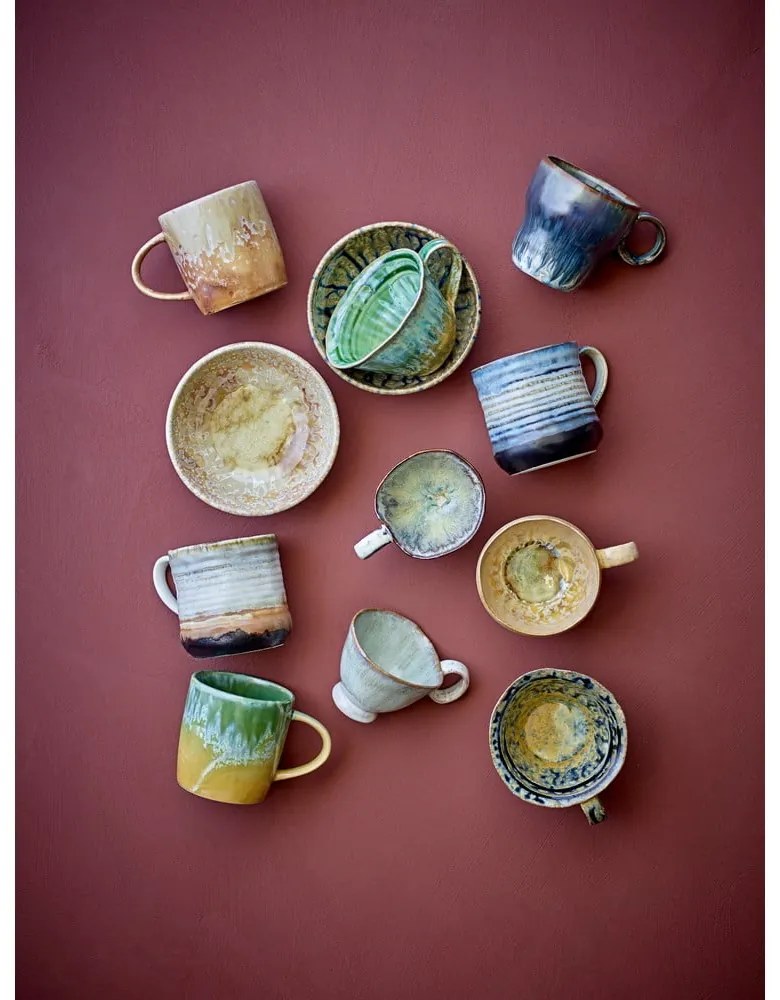 Modré hrnčeky v súprave 4 ks z kameniny 380 ml Deana – Bloomingville