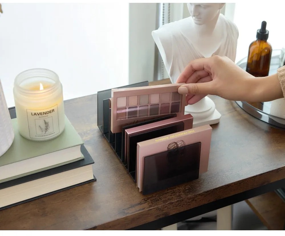 Matne čierny kúpeľňový organizér na kozmetiku z recyklovaného plastu Palette Station - iDesign