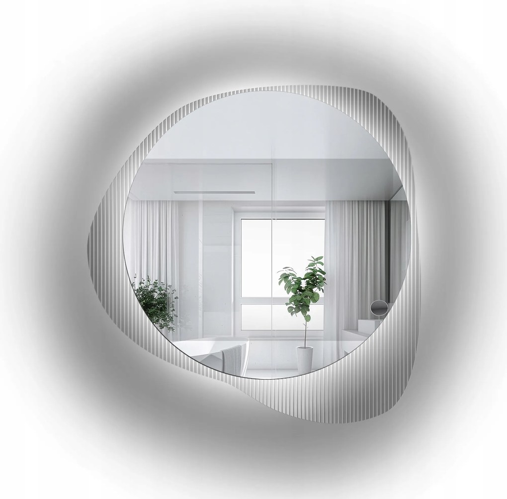 Zrkadlo na ornamentovom skle Luxora Elegra s Led podsvietením 160 x 162 cm