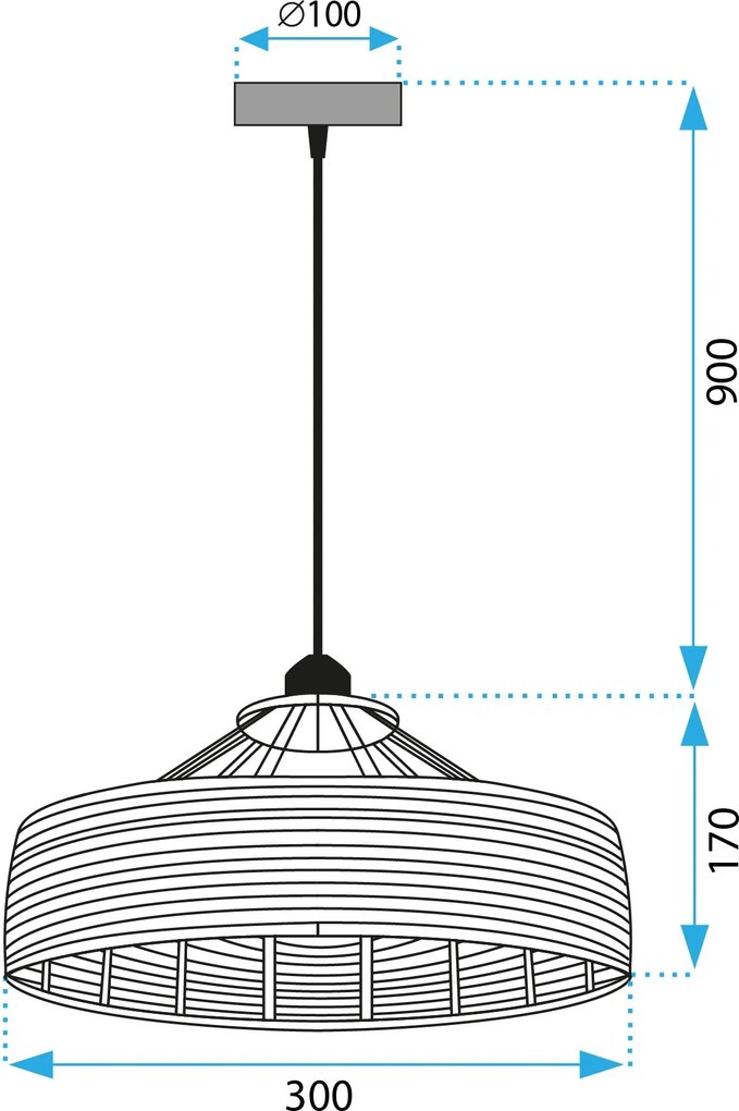 Toolight Toolight, stropné svietidlo 1xE27 APP1317-1CP, čierna-hnedá, OSW-02407