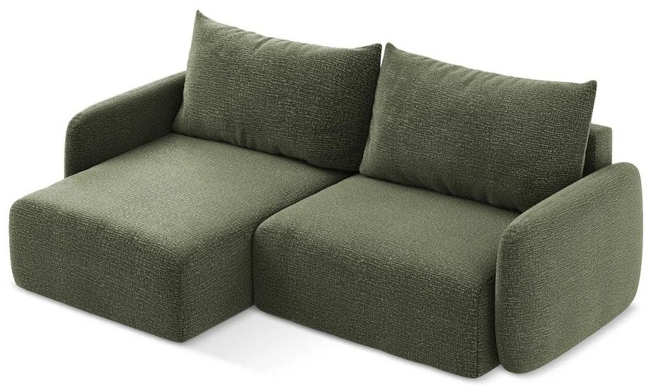 Zelená rozkladacia/s úložným priestorom rohová pohovka (ľavý roh) Kalena – Makamii