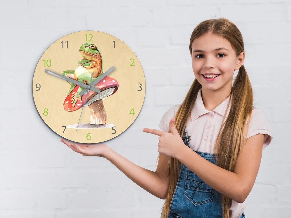 Dětské nástěnné hodiny Ami Žába 30 cm vícebarevné